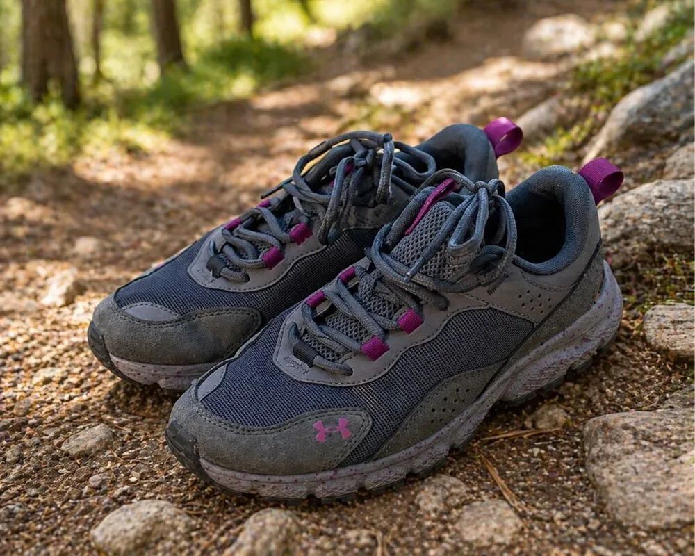 Under Armour Women’s Trail Running Shoes Gray Purple Size 9.5 Athletic Sneakers